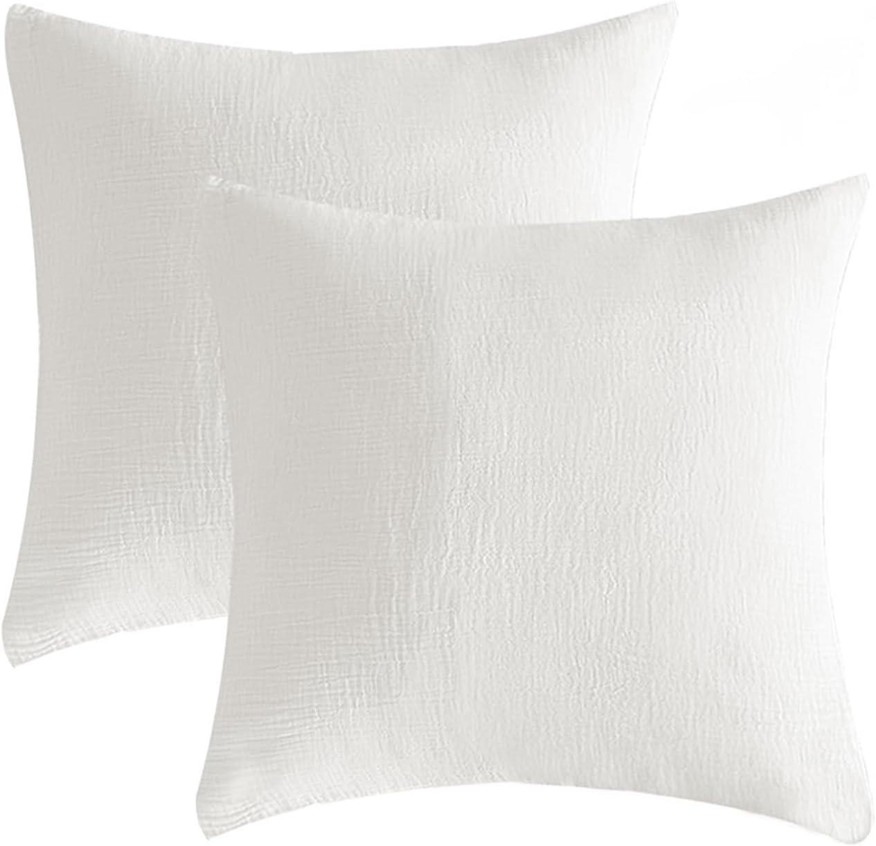 DefineCozyHealthyLife SE SOFTEXLY Muslin Pillowcases Throw Size 100% Cotton, 2 Pack Linen Like Pillow Shams with Zippered Closure, Ultral S…