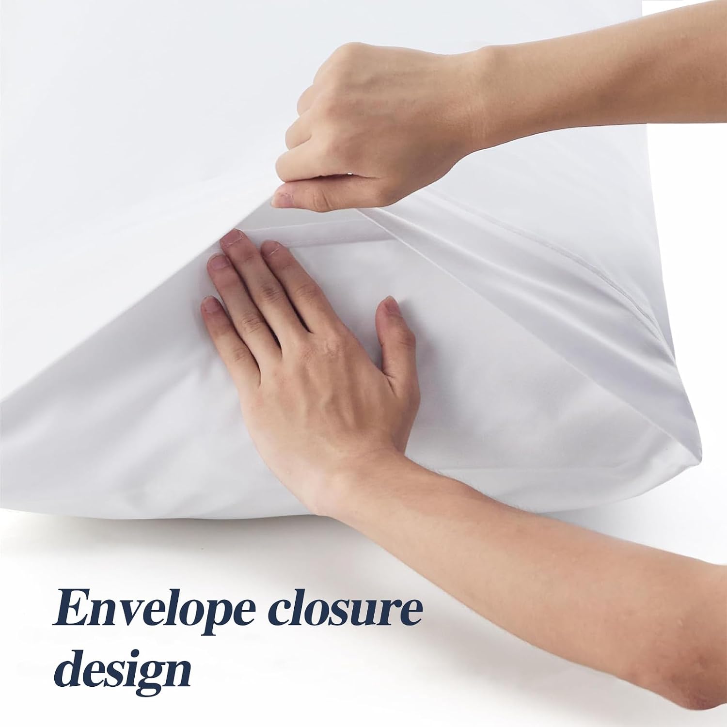 Nuzzlepillow Nuzzle Pillow Cases King Size, 100% Cotton Pillowcases with Envelope Closure, White Pillow Covers 20 x 36 inches, Pillow Prote…