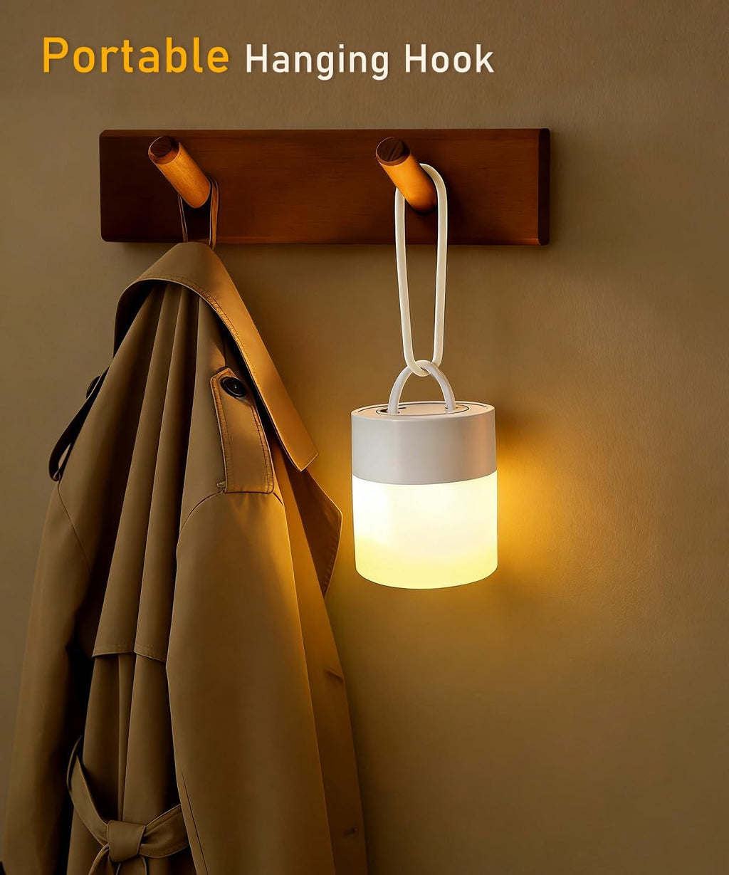 Portable Baby Night Light, Dimmable and 3 Light Color Touch Nursery Lamp, Soft Eye Caring, Rechargeable Cordless LED Night Light for Kids…
