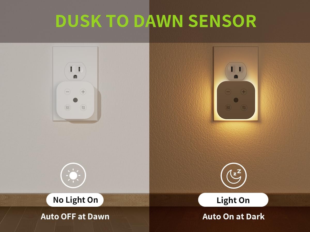 2 Pack Very Dim Sleep Night Lights Plug into wall, Kids Sleep Light, Adult Sleep Light, Bedroom Night Light, Light Sensor, LED, Dimmable…