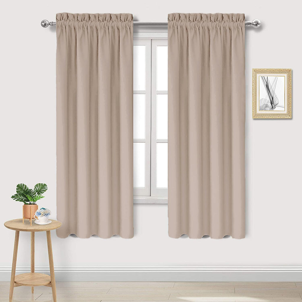 DWCN Blackout Curtains for Living Room Thermal Insulated, Energy Saving & Noise Reducing Bedroom Curtains, Camel, W 42x L 72 Inch, Set of…