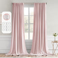 Miulee Baby Pink Back Tab Blackout Curtains 120 Inch Long 2 Panels Set for Living Room Bedroom Privacy Rod Pocket/Pinch Pleated Extra Long…