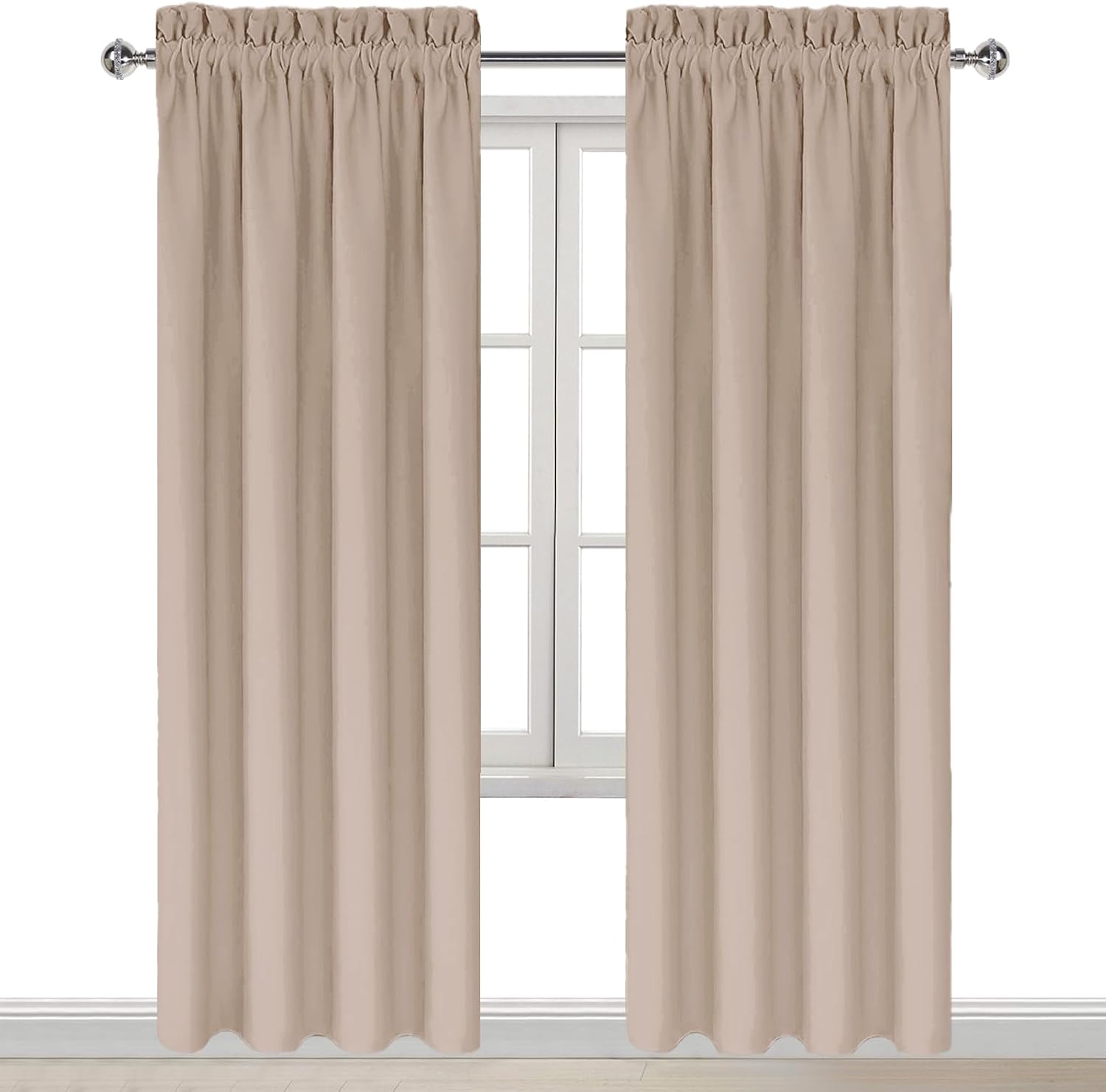 DWCN Blackout Curtains for Living Room Thermal Insulated, Energy Saving & Noise Reducing Bedroom Curtains, Camel, W 42x L 84 Inch, Set of…
