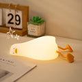 Cute Lying Flat Duck Night Light, 3 Level Dimmable Nursery Nightlight, Kawaii Lamps Squishy Silicone Light Up Duck, Rechargeable Touch…