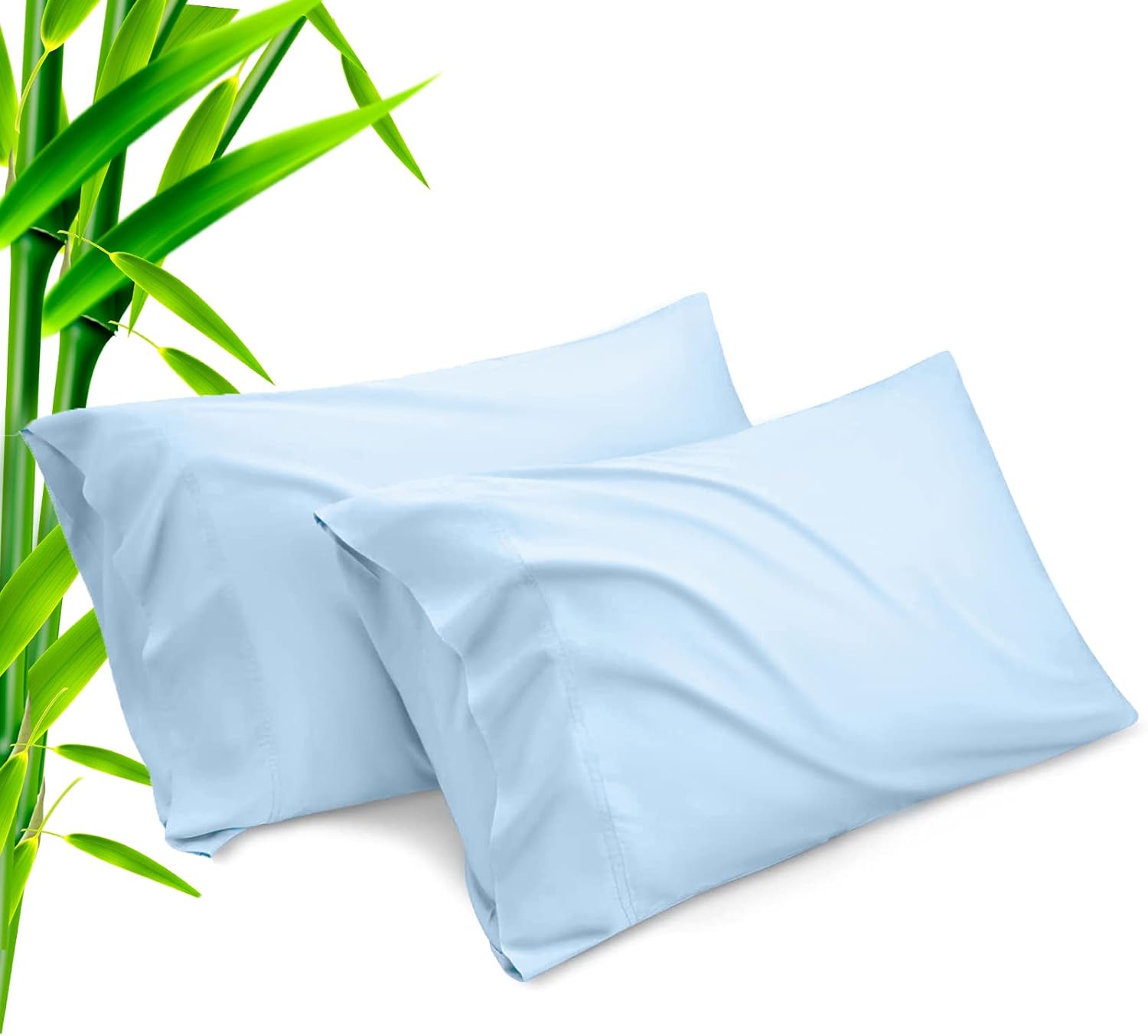 Pillow Cases King Size 2 Pack, Bamboo Rayon Cooling Pillowcases with Envelope Closure, Cool Breathable Pillow Case for Hot Sleepers &…
