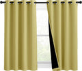 Nicetown 100% Blackout Curtains with Black Liners, Solid Thermal Insulated Full Blackout 2-Layer Lined Drapes, Energy Efficiency Window Dra…