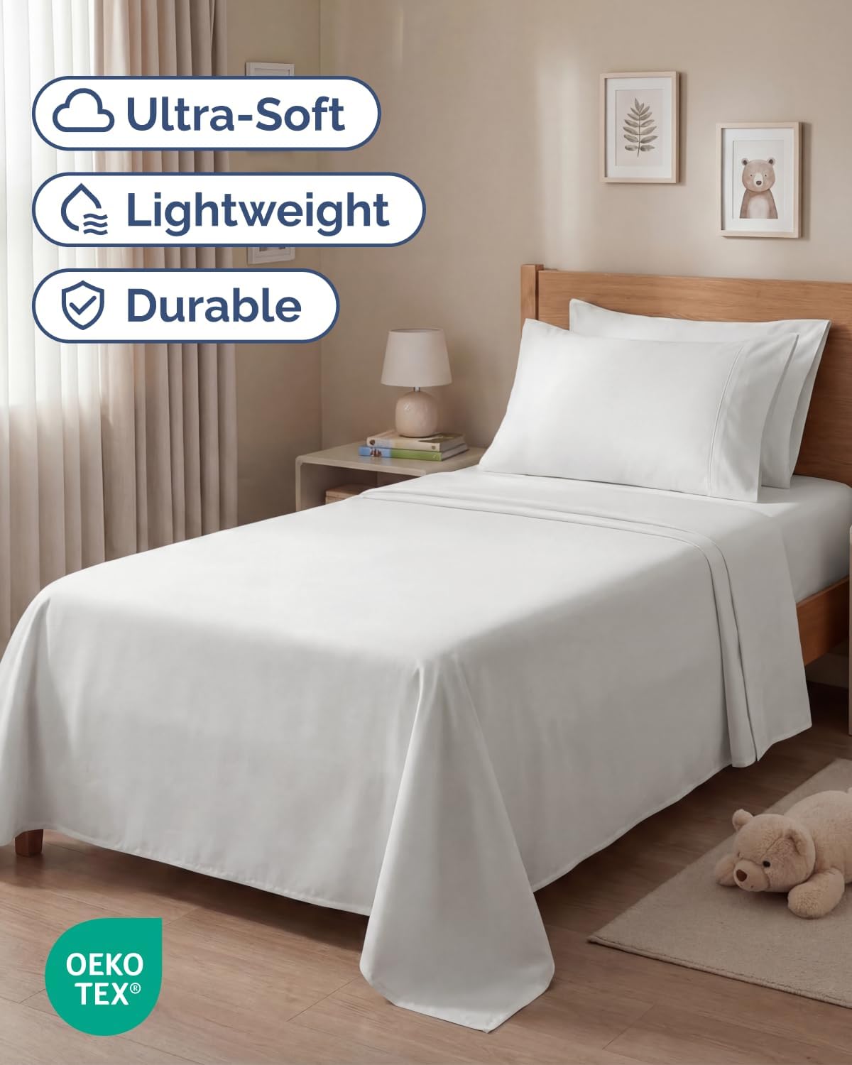 Twin 4 Piece Sheet Set - Comfy, Breathable & Cooling - Soft Hotel Luxury Bedding for Women, Men, Kids, Teens and Children - 1 Flat & 1…