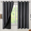 BGment Thermal Insulated 100% Blackout Curtains for Bedroom with Black Liner, Double Layer Full Room Darkening Noise Reducing Grommet Curta…