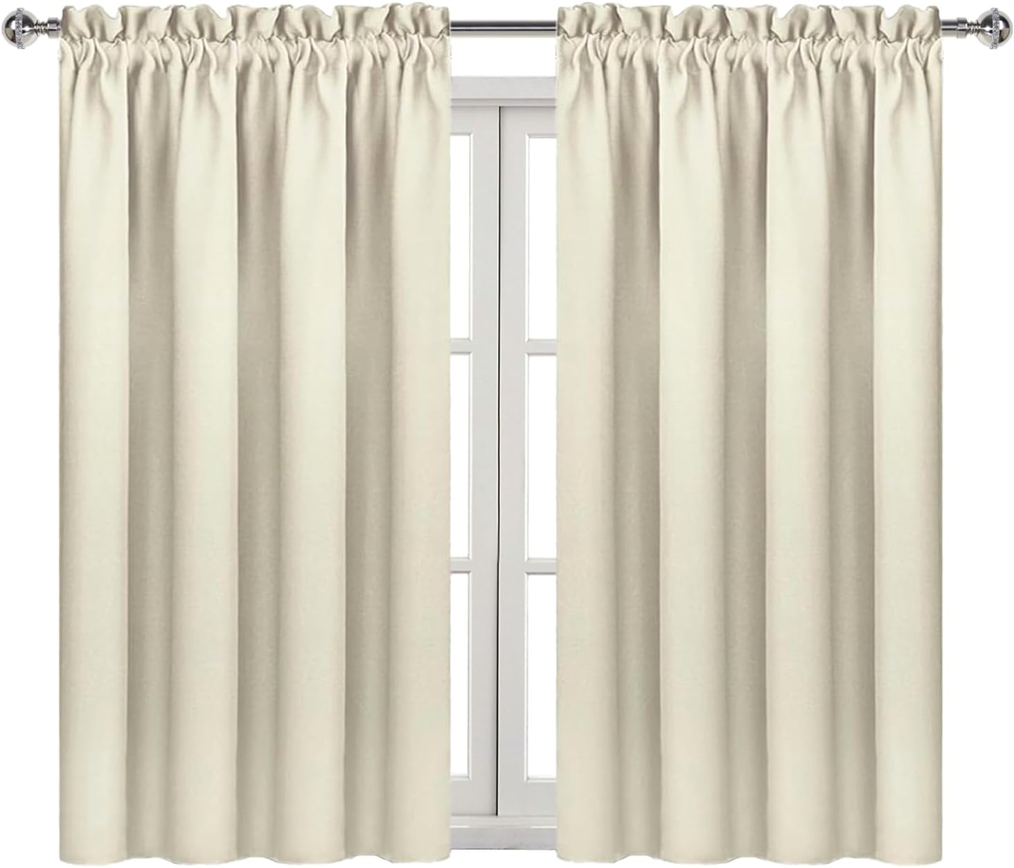 Dwcn Blackout Curtains for Bedroom – Rod Pocket Thermal Insulated Noise Reducing Noise Reducing Drapes for Living Room, W 38 x L 45 Inch, 2…