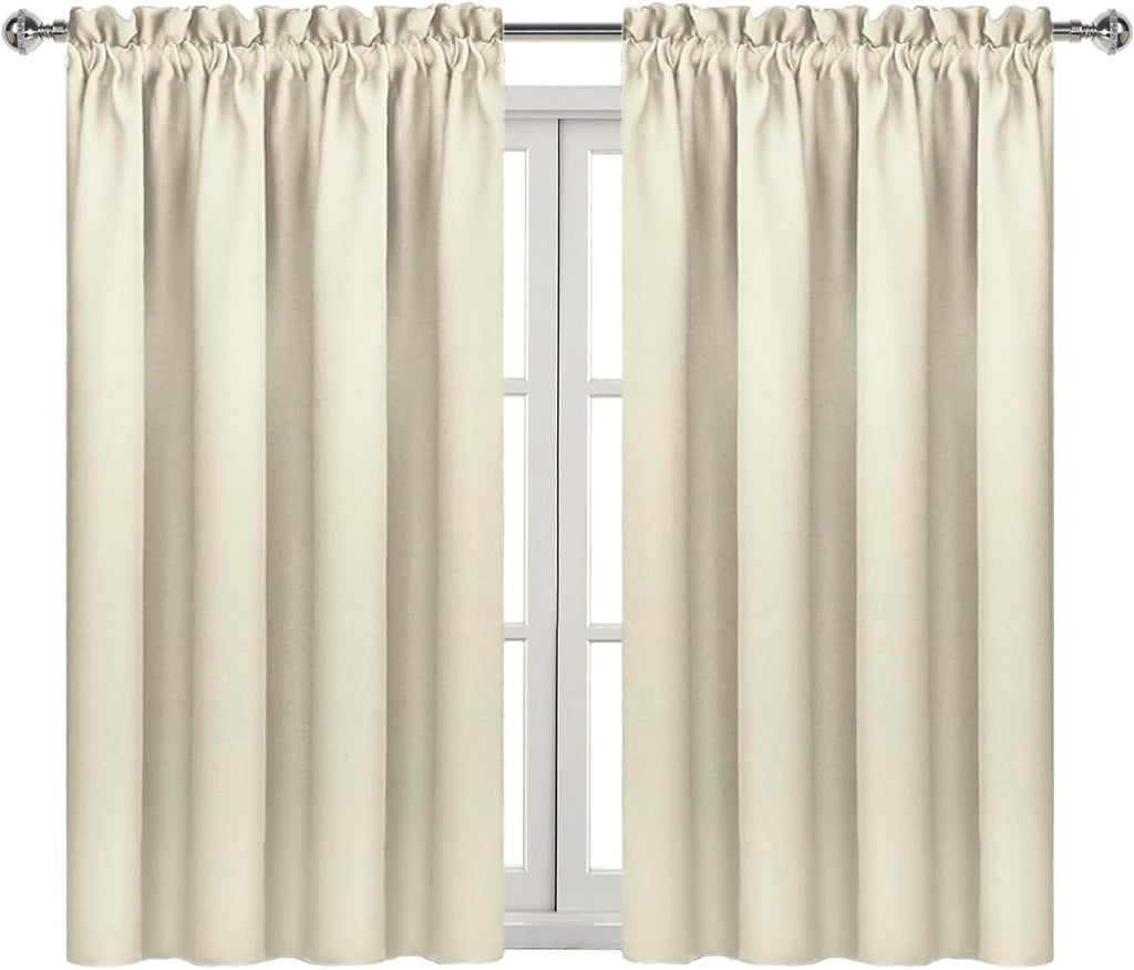 Dwcn Blackout Curtains for Bedroom – Rod Pocket Thermal Insulated Noise Reducing Noise Reducing Drapes for Living Room, W 42 x L 45 Inch, 2…