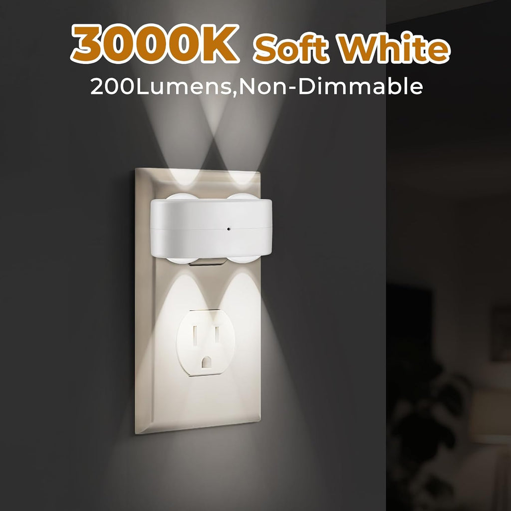 BMXKPO LED Night Lights Plug into Wall, Dusk to Dawn Auto-On/Off Night Light 5000K,1W Plug in Night Light for Hallway Bedroom Stairway 4…