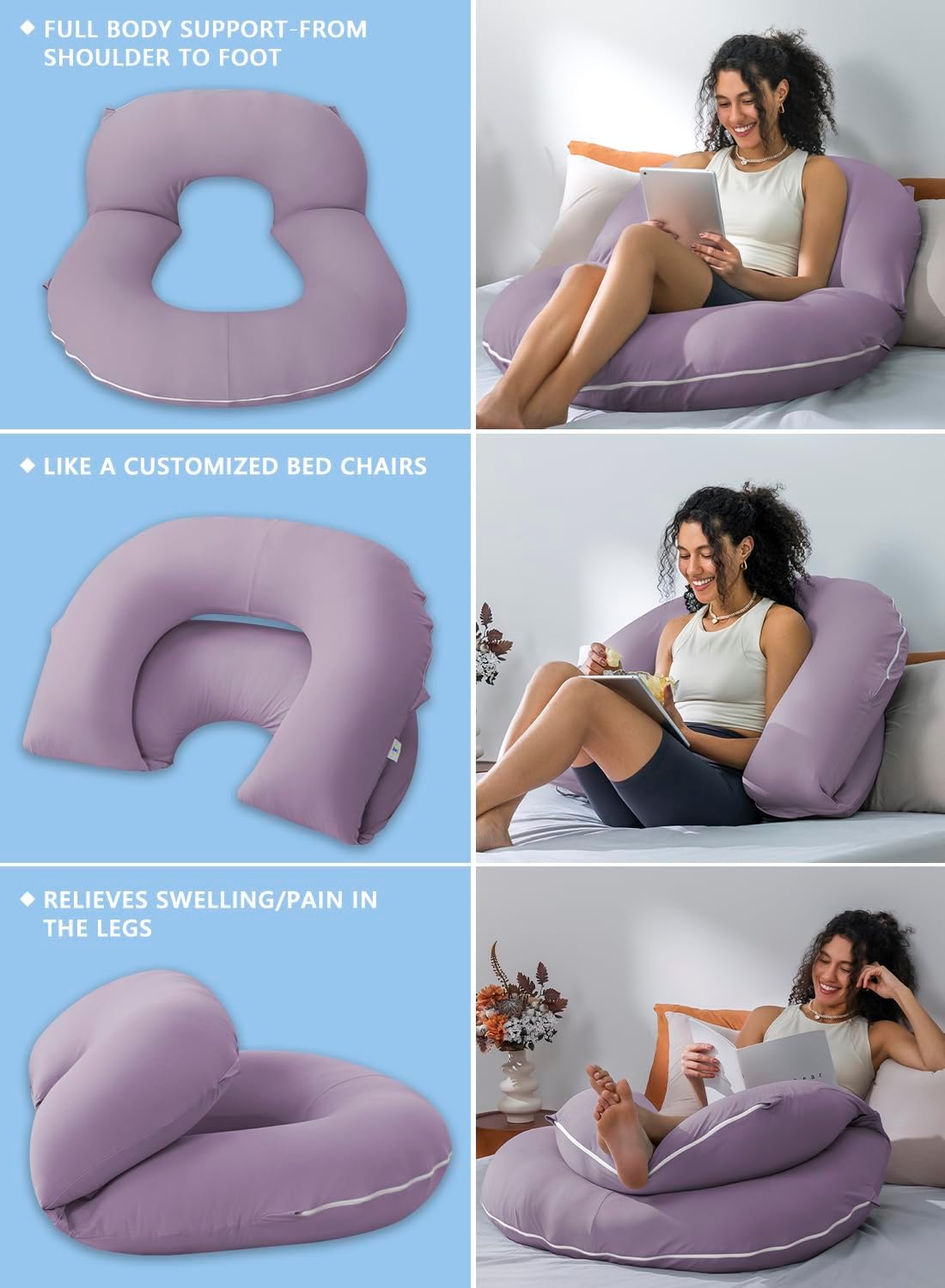 Insen Reading Pillow, Back Pillow for Sitting in Bed for Reading, Nurse & Relax, Reading Pillow for Adults, Moms & Kids, Sit Up Pillow for…
