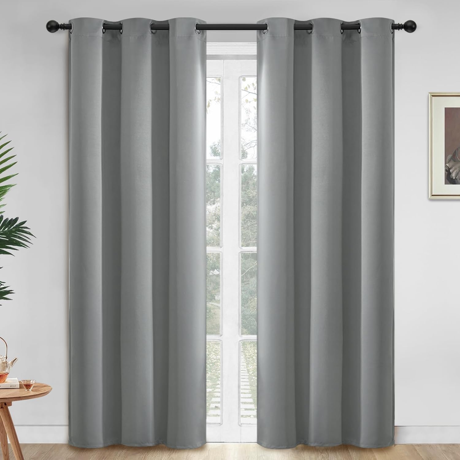 Yakamok Dove Grey Room Darking 84 Inch Length 2 Panel Sets for Livingroom Dining Room Darkening Thermal Insulated Bay Window Hotel Modern…
