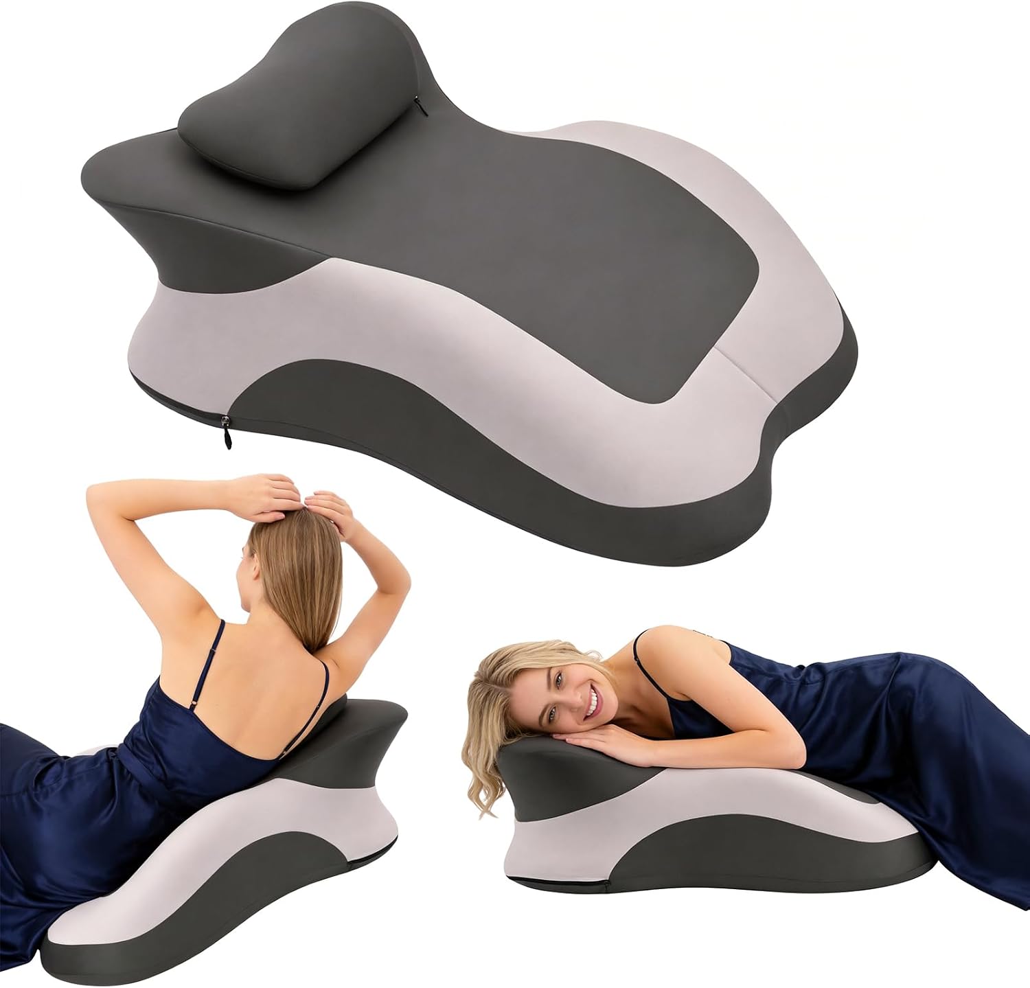 pzvdsog Memory Foam Ergonomic Wedge Pillow, Prone Pillow for Sleeping, Squat Pillow, Reading Pillow for Bed, Ideal for Massage, with…