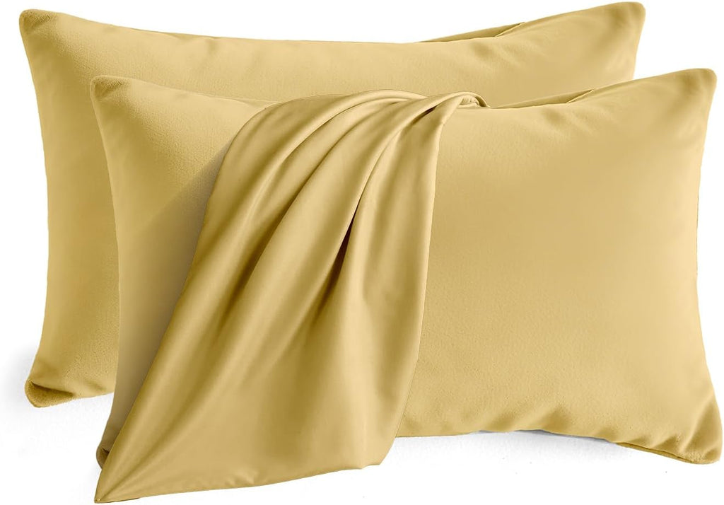 QJFabricCO Q&J Fabric Co. Queen Pillow Cases Set of 2, Brushed Microfiber Pillowcases, Soft, Wrinkle-Free, Fade-Resistant, Pillow Cases Envelope…
