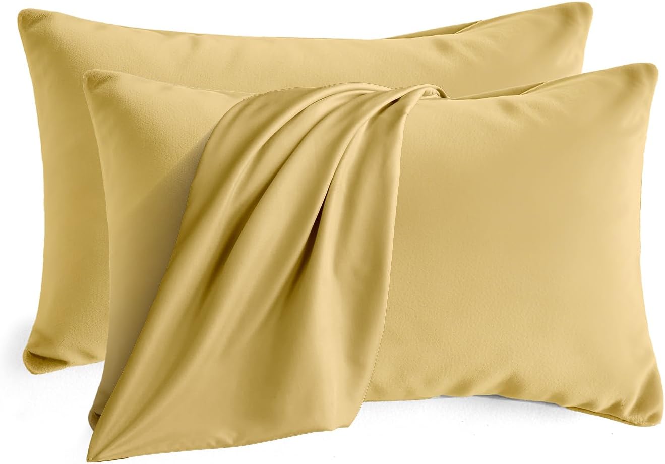 QJFabricCO Q&J Fabric Co. Queen Pillow Cases Set of 2, Brushed Microfiber Pillowcases, Soft, Wrinkle-Free, Fade-Resistant, Pillow Cases Envelope…