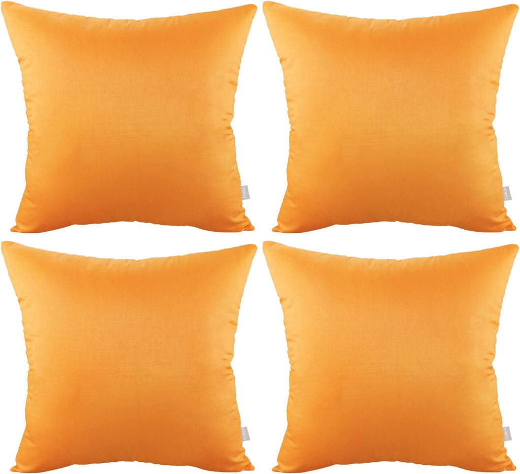 Thmyo 4-Pack 100% Cotton Comfortable Solid Decorative Throw Pillow Case Square Cushion Cover Pillowcase Sublimation Blank Pillow Covers Hal…