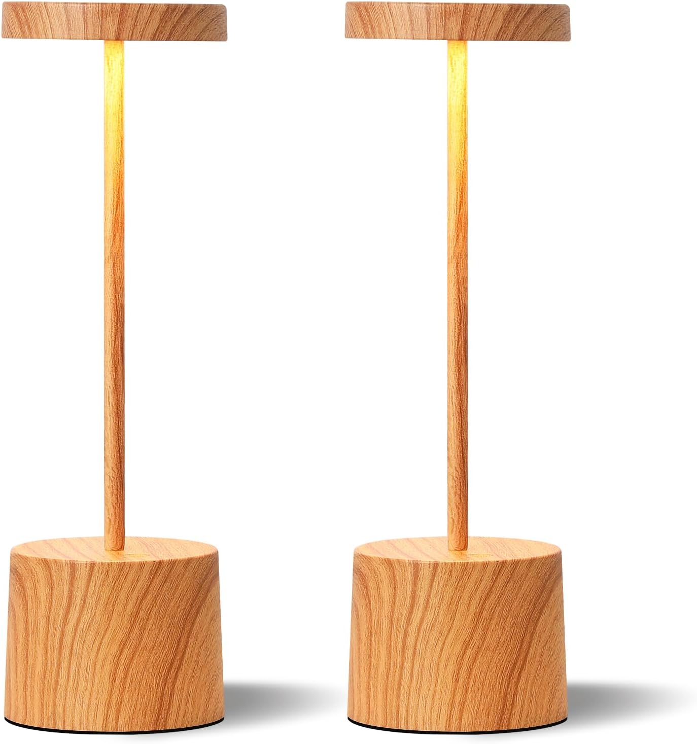Kakanuo Wooden Rechargeable Cordless Lamp - Touch Control, 3 Color Temperature, LED Outdoor Wireless Lamp, Battery Operated Lamps…