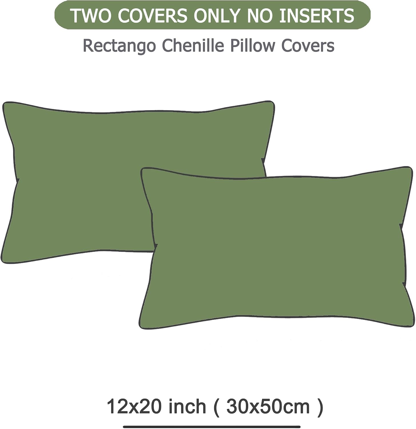 Gawamay Set of 2 Decorative Lumbar Soft Chenille Throw Pillow Covers 12x20 Inch (30x50 CM), Boho Farmhouse Cushion Cases, Couch Pillow Cove…