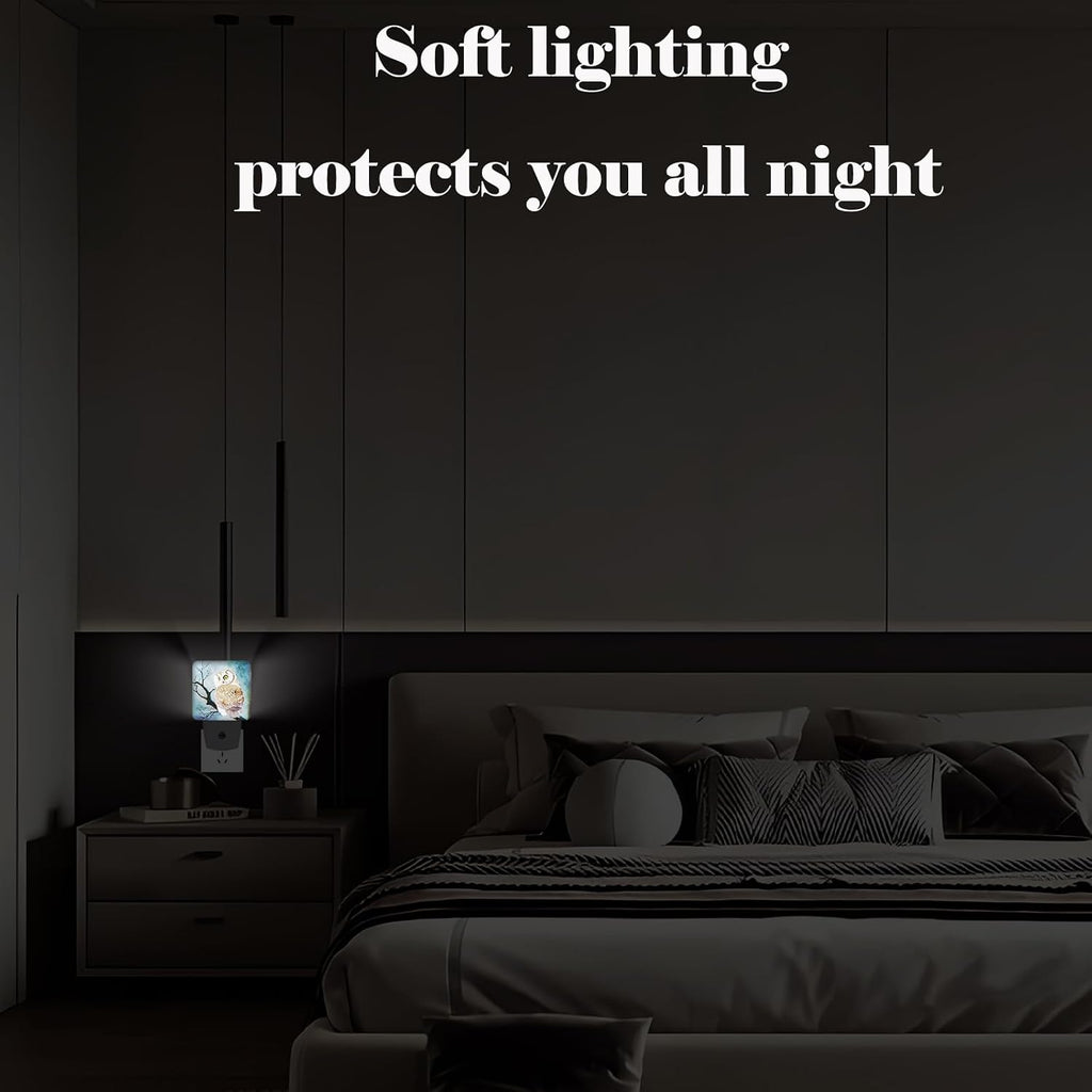 Winter Snow Cute Night Light, Plug Into Wall with Dusk to Dawn Light Sensors, Warm Nightlights for Bedroom, Bathroom, Hallway, Kitchen…