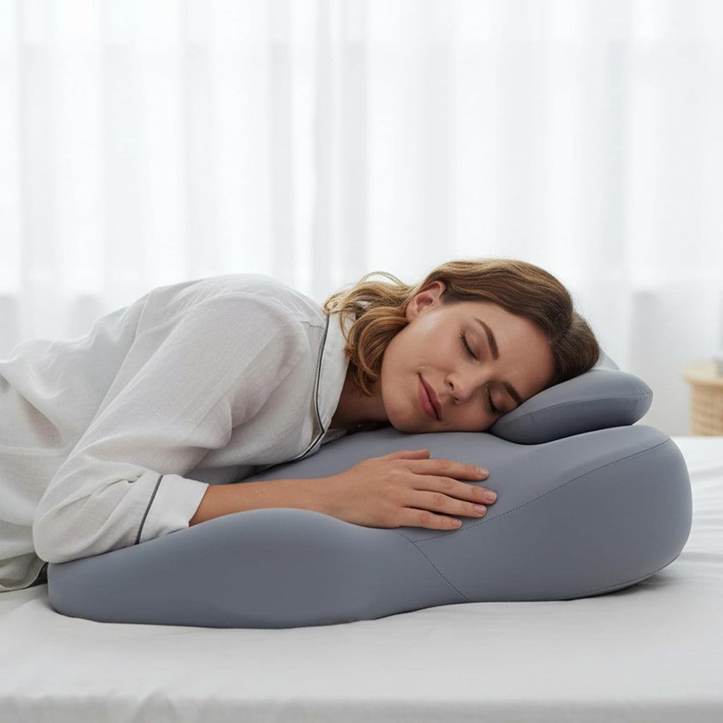 Reading Pillow for Watching tv and Reading in Bed, Ergonomic Wedge Pillow Prone Position with Support More Comfortable (Blue, One Size)