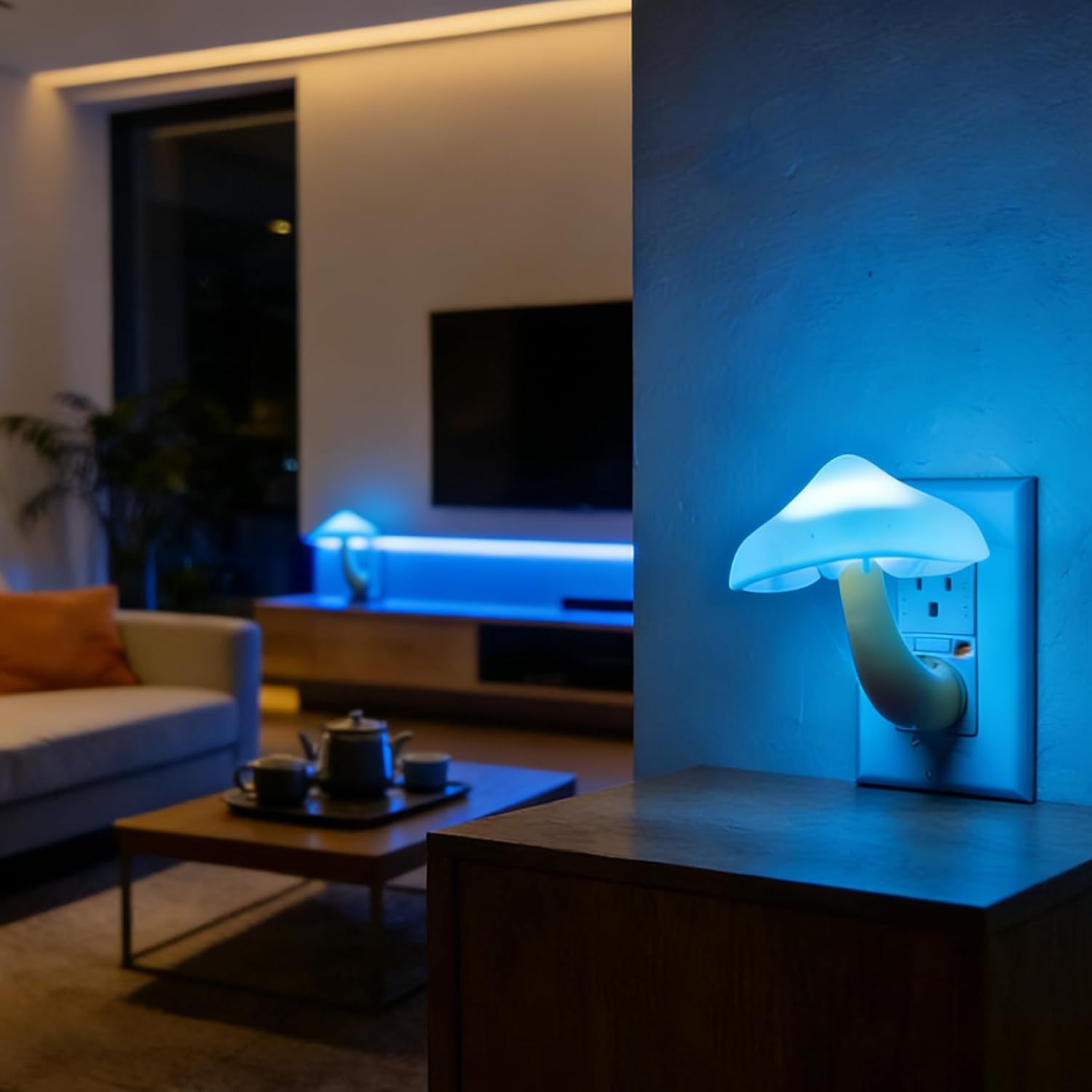 AUSAYE 3Pack Sensor LED Night Light Plug in Lamp Magic Mushroom Nightlight Cute Night Lights for Adults Kids Bedroom…
