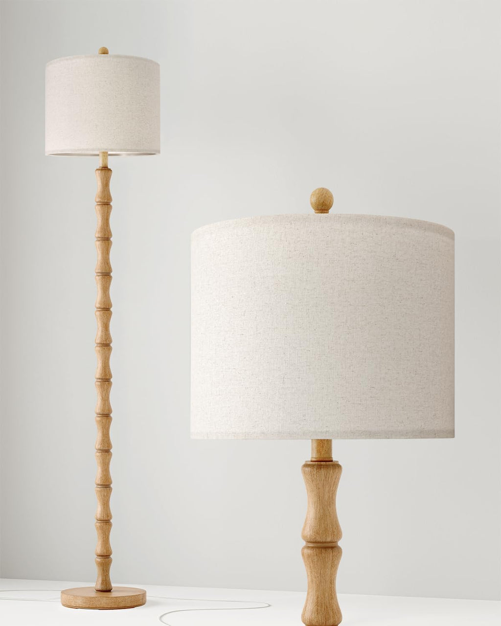 BOBOMOMO 62" Rustic Farmhouse Floor Lamp with Remote & Dimmable 9W Bulb, 3 Color Temperatures Resin Standing Lamp, Retro Corner Tall Lamp…