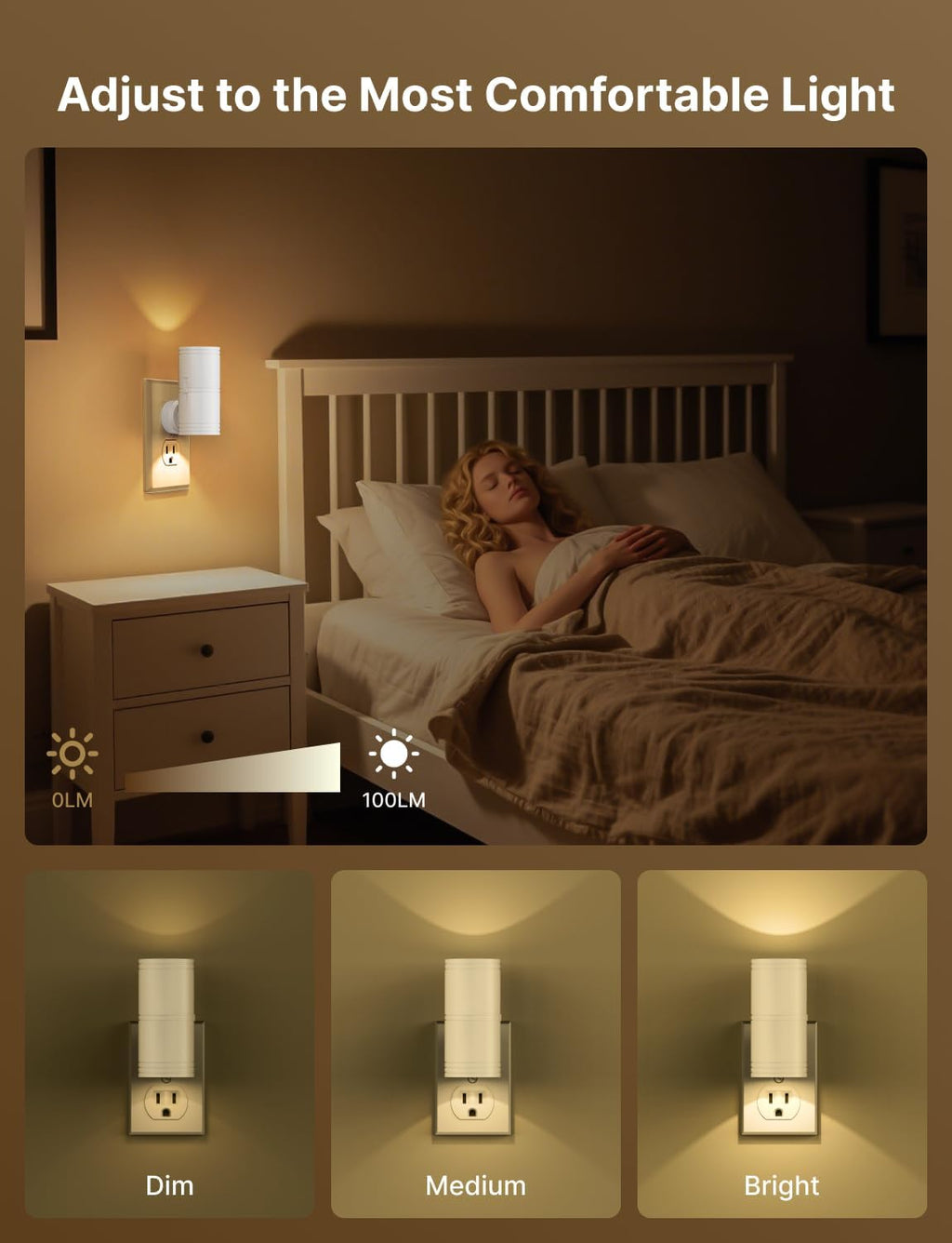 Likelgn Night Light Plug into Wall, 4 Pack Dimmable LED Nightlight with Dusk to Dawn Sensor, Soft White Glow, for Hallway, Bathroom…