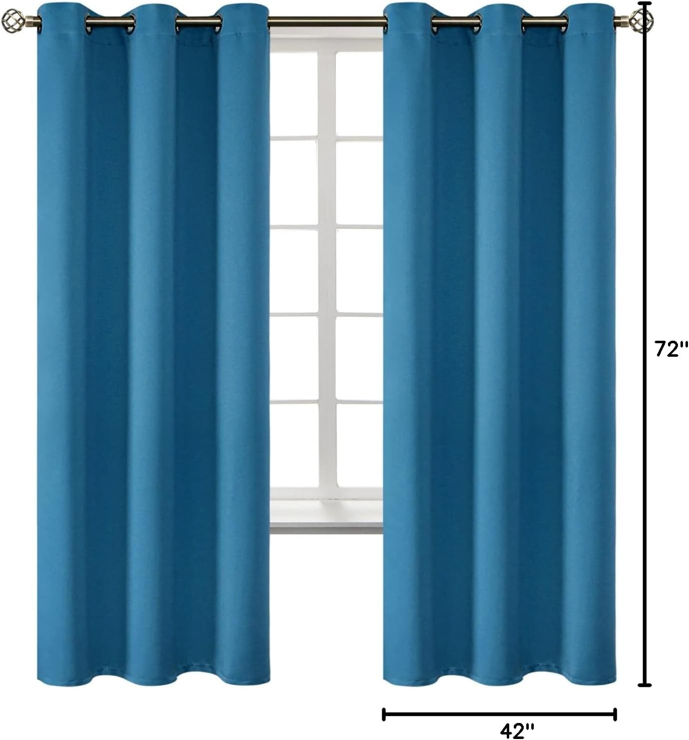 BGment Blackout Curtains - Grommet Thermal Insulated Room Darkening Bedroom and Living Room Curtains, Set of 2 Panels (42 x 72 Inch, Steel…