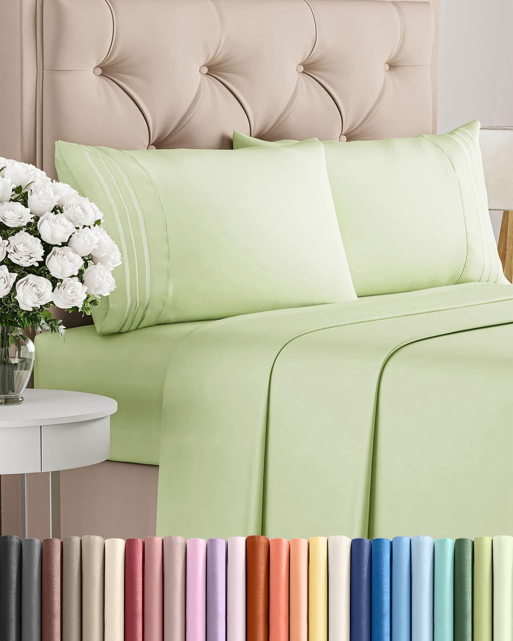 Full Size 4 Piece Sheet Set - Comfy Breathable & Cooling Sheets - Hotel Luxury Bed Sheets for Women & Men - Deep Pockets, Easy-Fit, Soft…