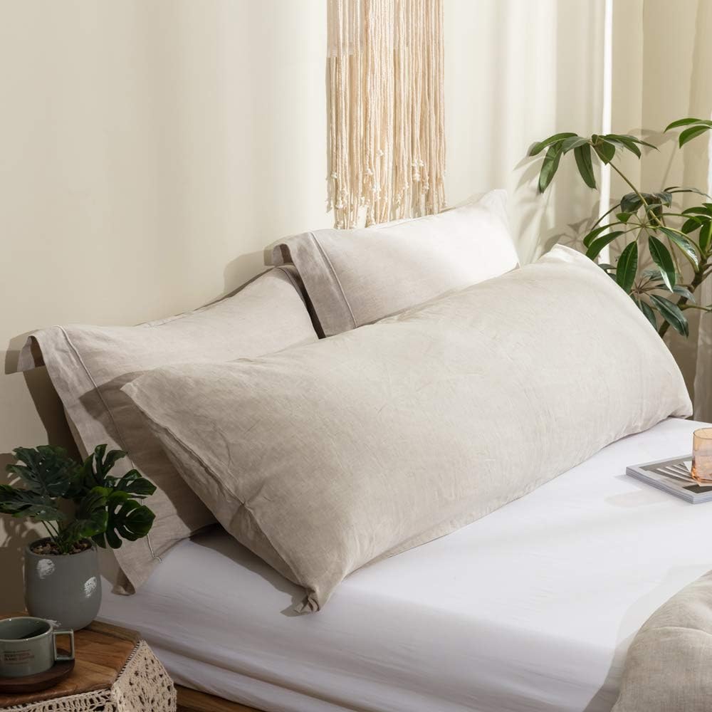 Simple&Opulence Body Pillow Cover 20" x 54",100% Pure Linen, Ultra Soft and Breathable, Body Pillowcase with Envelope Closur…