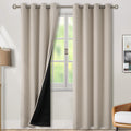 BGment Thermal Insulated 100% Blackout Curtains for Bedroom with Black Liner, Double Layer Full Room Darkening Noise Reducing Grommet Curta…