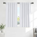 Ponydance PONY DANCE White 50% Lighting Blocking Curtains for Kitchen, Short Non-See-Through Thermal Insulated Room Darkening Back Tab Smal…
