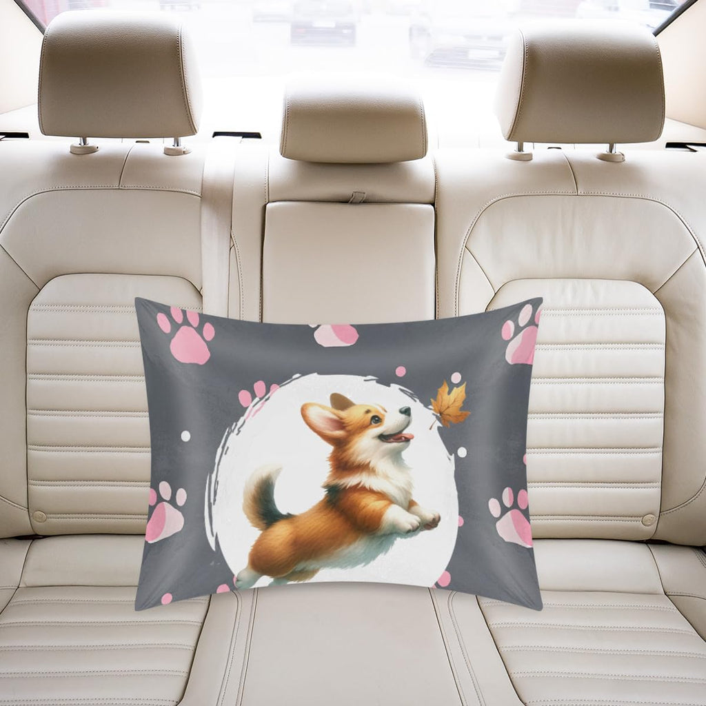 Satin Pillowcase for Hair and Skin Pink Paw Print Dog Soft Silk Pillow Case with Envelope Closure Cooling Pillow Cases Slip Standard Size…