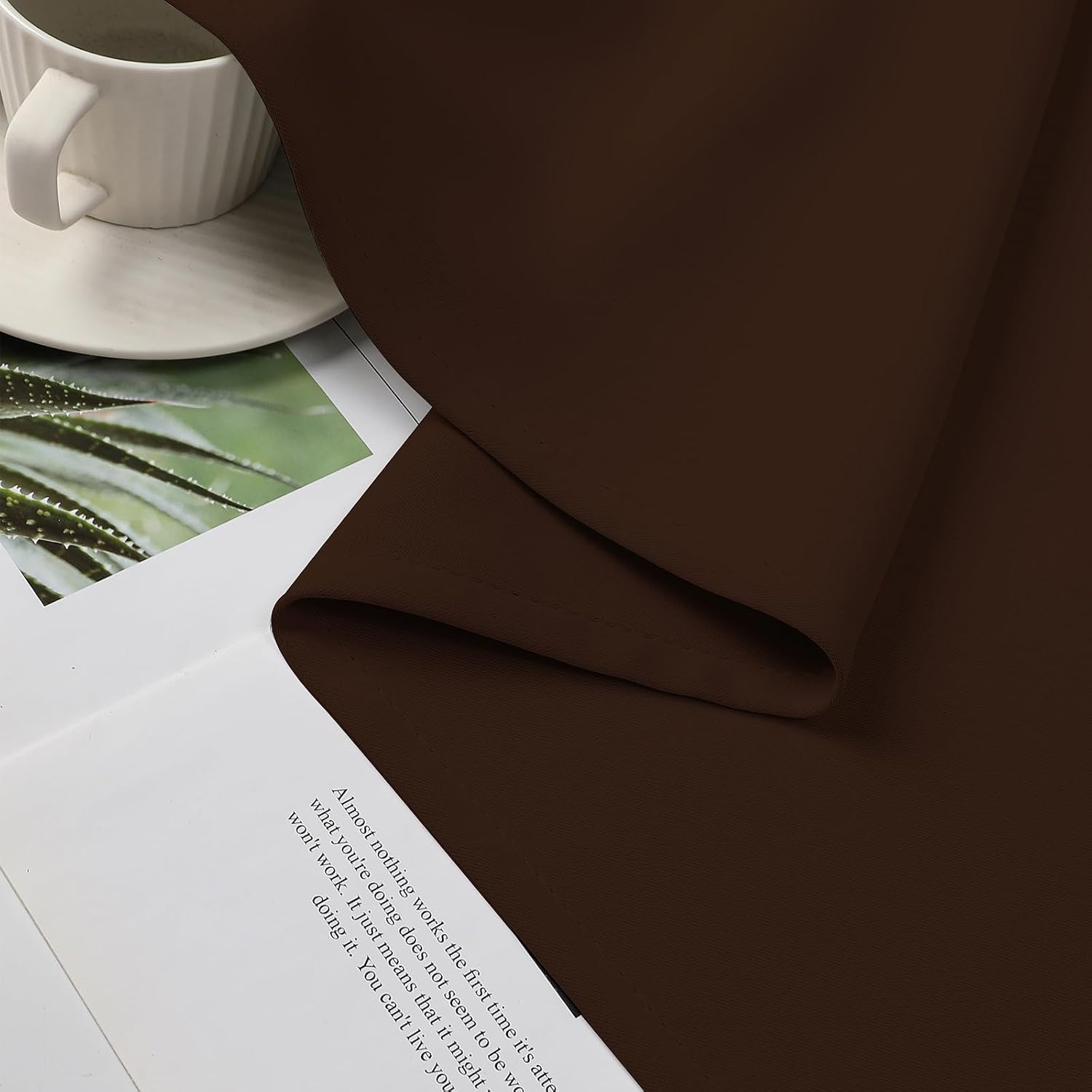 CUCRAF Custom Chocolate Blackout Curtains 1 Panel Set, Thermal Insulated Grommet Room Darkening Curtain for Living Room Bedroom, Light…