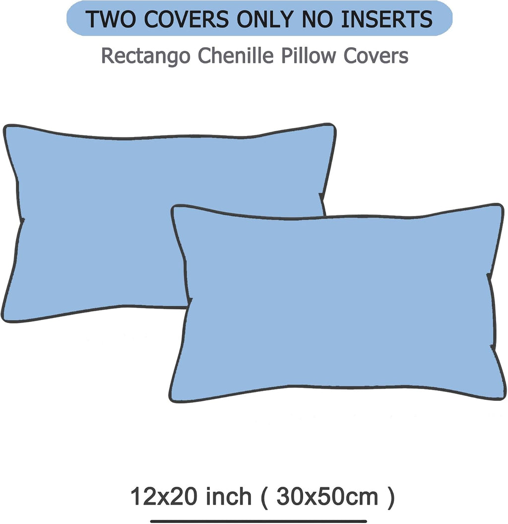 Gawamay Set of 2 Decorative Lumbar Soft Chenille Throw Pillow Covers 12x20 Inch, Boho Farmhouse Cushion Cases, Couch Pillow Covers for Livi…