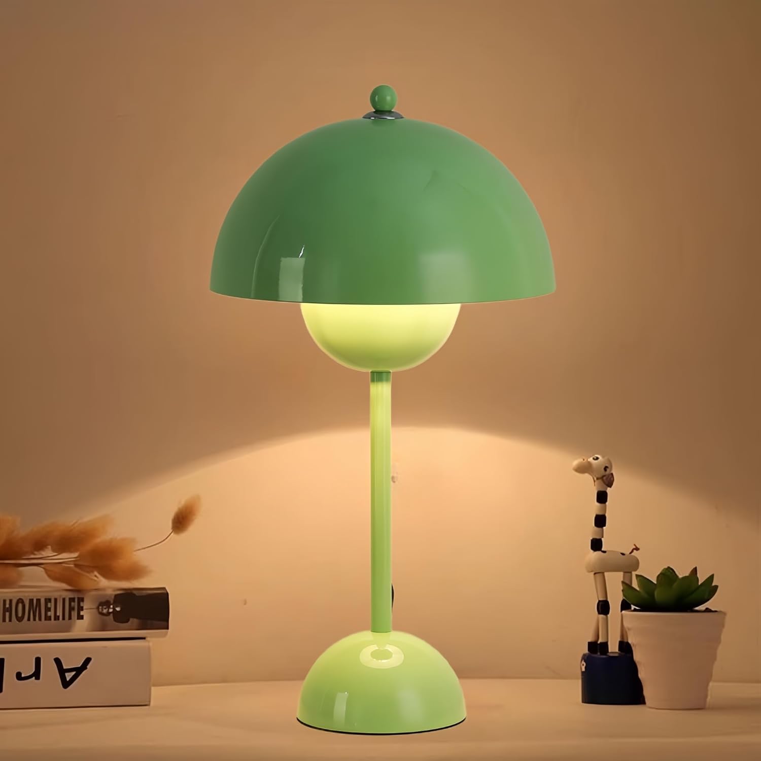 COSYLUX Modern Small Table Lamp for Bedroom, Cute Dome Shade Reflecting Light Reading Lamp for Living Room, Kid's Room, Study, Office…