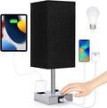 Bedside Lamp with USB Ports - Touch Control Table Lamp for Bedroom with USB C+A Charging Ports & AC Outlets, 3 Way Dimmable Nightstand…
