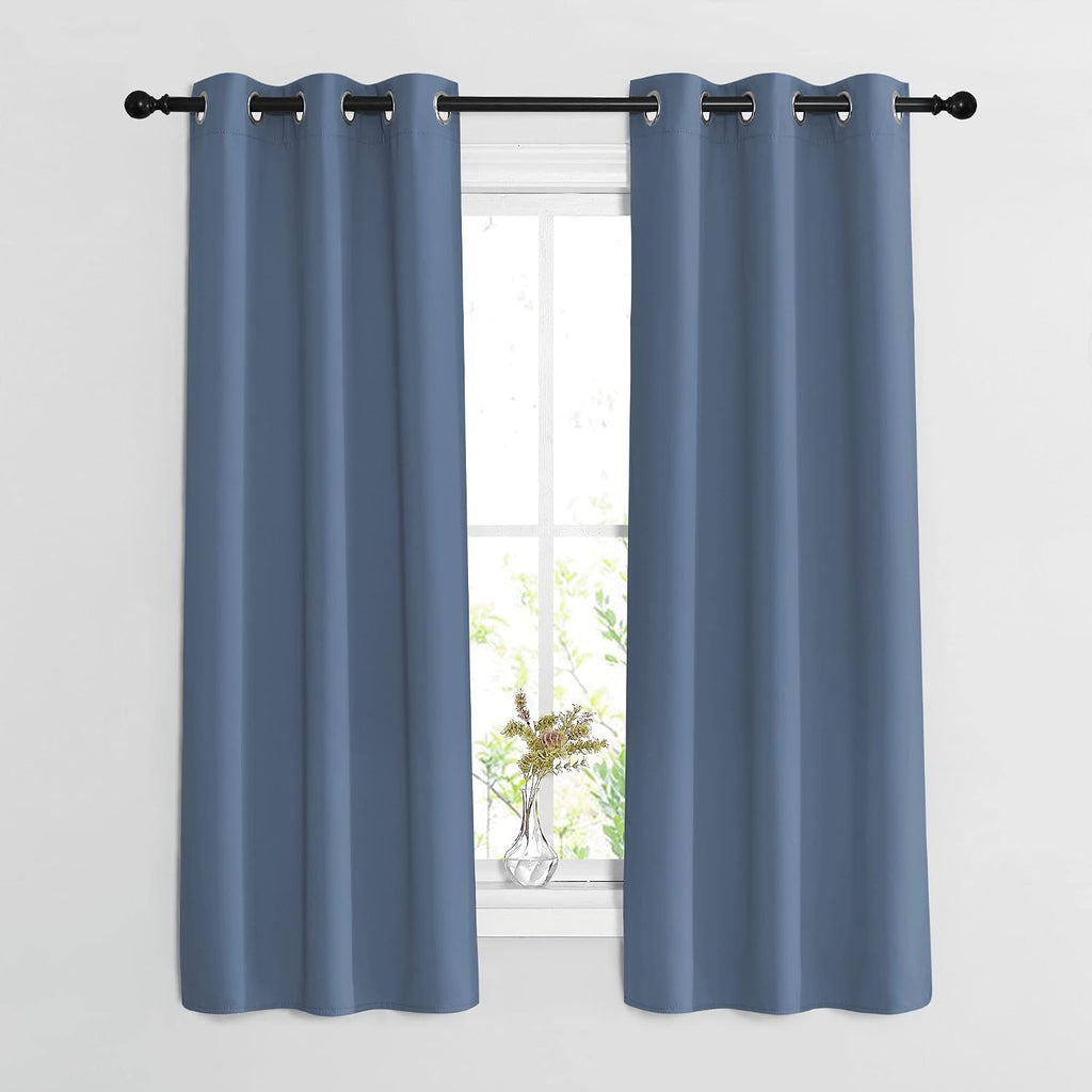 Nicetown Bedroom Blackout Curtains and Drapes 54 inch Long - Window Treatment Thermal Insulated Solid Grommet Light Blocking for Night Shif…