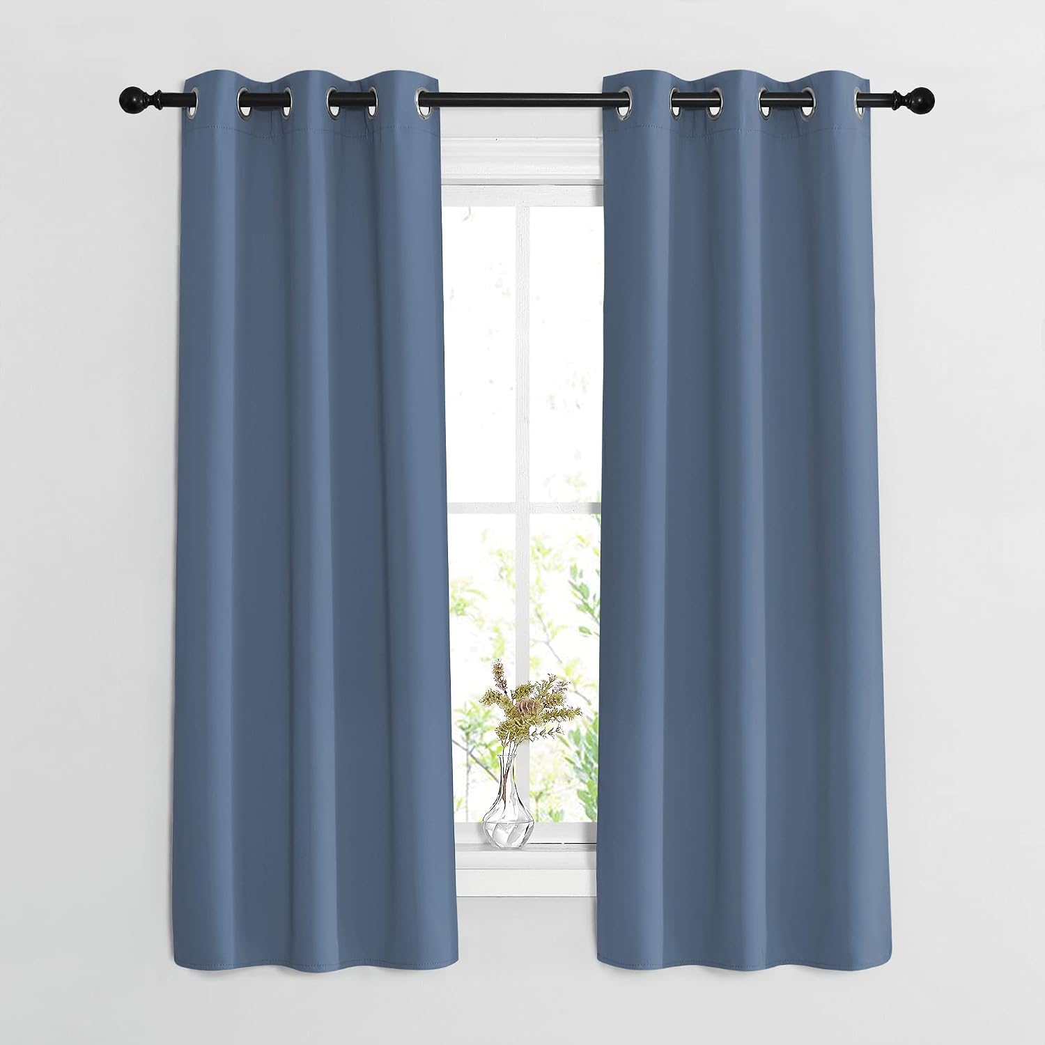 Nicetown Bedroom Blackout Curtains and Drapes 54 inch Long - Window Treatment Thermal Insulated Solid Grommet Light Blocking for Night Shif…