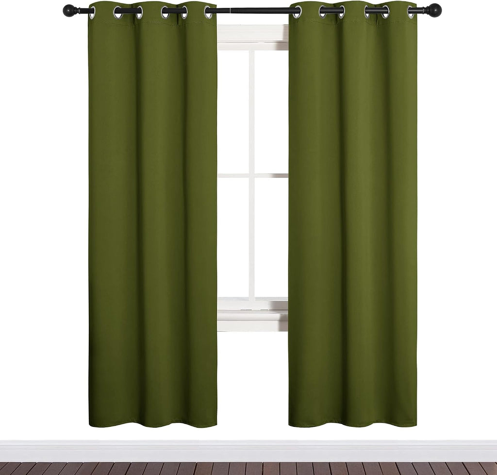 NICETOWN Bedroom Curtain Panels Blackout Draperies, Christmas Holiday Decor Thermal Insulated Solid Grommet Blackout Curtains/Drapes (One…