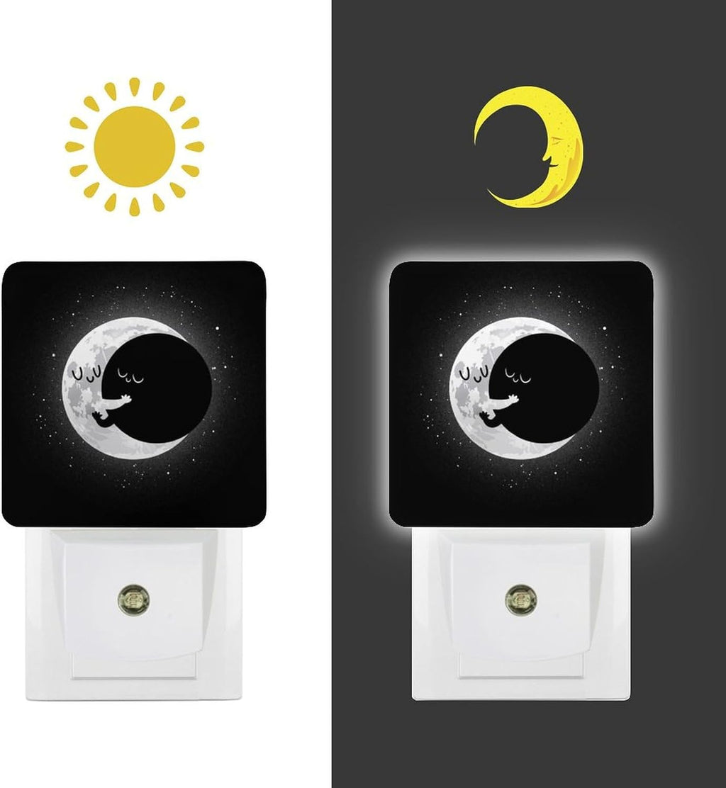 YKJAHSD Cute Lunar Eclipse Night Light, Plug into Wall Decor Nightlights for Bedroom, Bathroom, Hallway, Kitchen, with Dusk to Dawn…