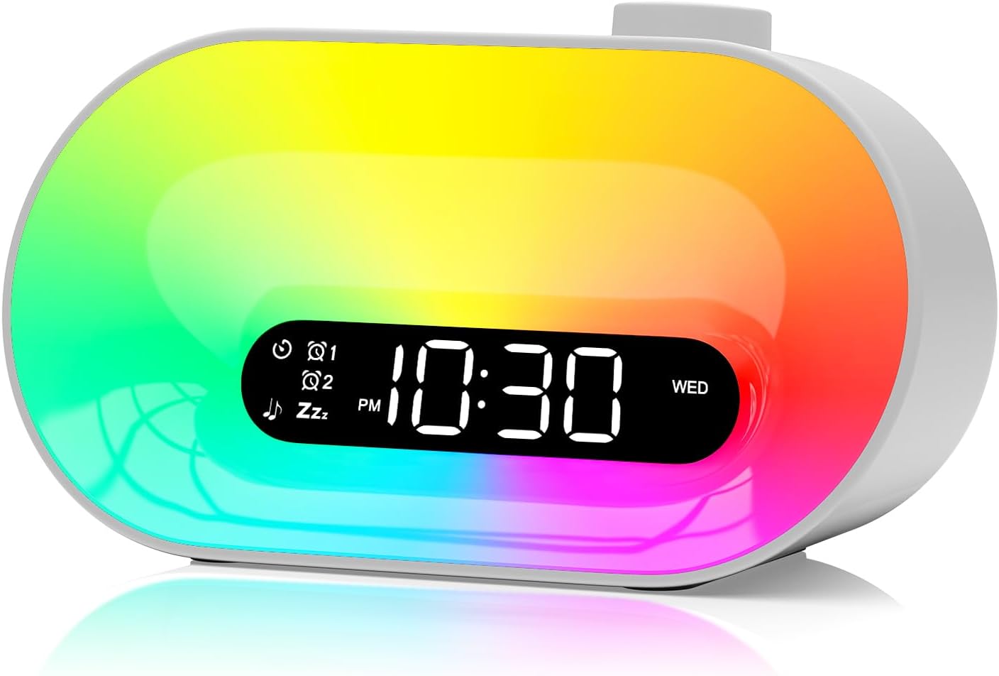 Apuzom White Noise Sound Machine & Sunrise Alarm Clock, 30 Sleep Sounds, 14 Night Lights, 0-100% Dimmer, Dual Alarm, Sleep Timer, Dimmable…