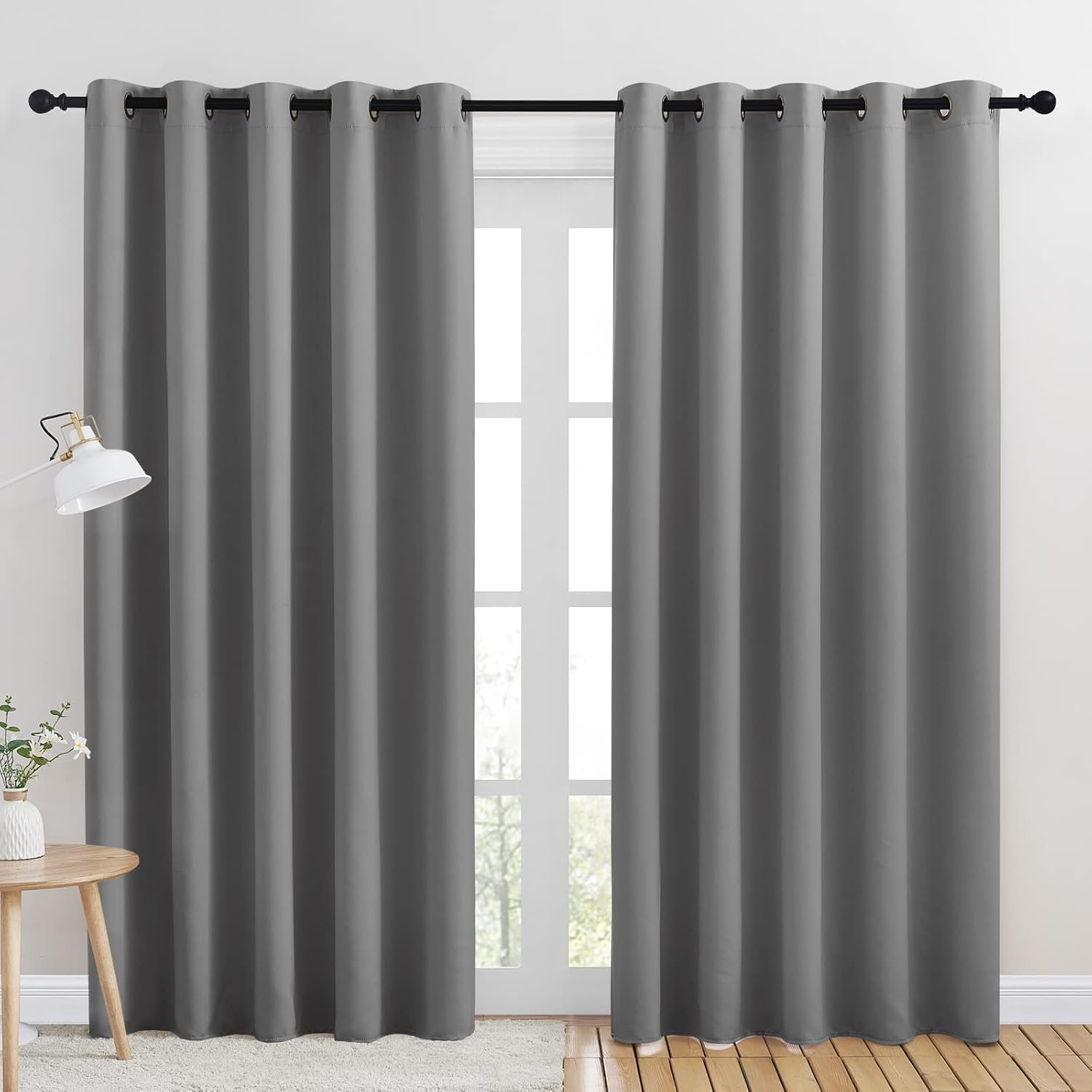 NICETOWN Bedroom Curtains Blackout Drapery Panels, Three Pass Microfiber Thermal Insulated Solid Ring Top Blackout Window Curtains/Drapes…