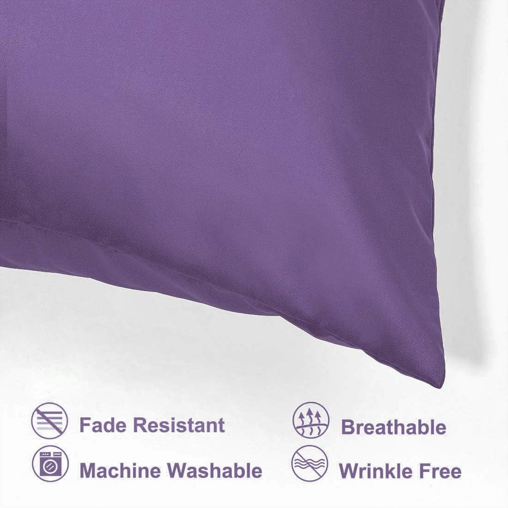 uxcell King Satin Pillowcase with Zipper, Super Soft and Luxury, Silky Pillow Cases Covers Set of 2, 21"x37", Purple