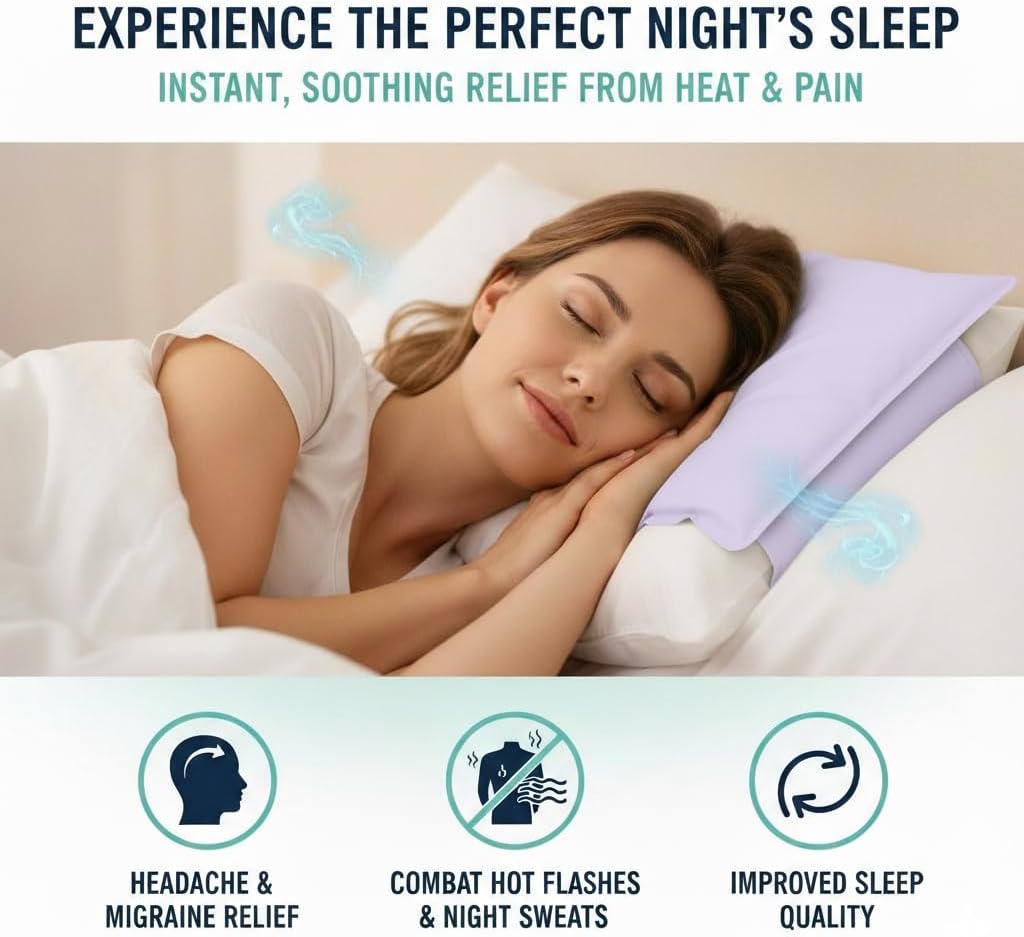 Hifinecare Cooling Gel Pad for Sleep - Instant Relief for Hot Flashes, Night Sweats, Cold Compress for Swelling, Bruises, Surgery - Heat Co…