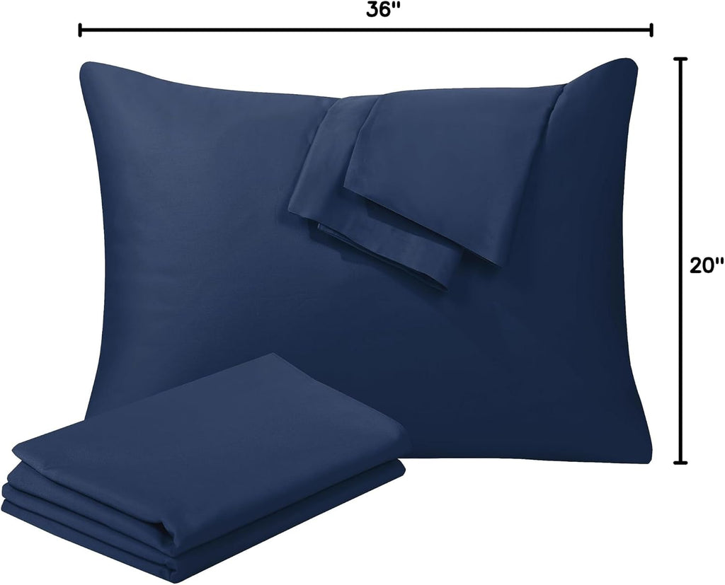 ShunjieHome 100% Egyptian Cotton King Pillow Protectors Set of 4, 400 Thread Count Sateen Weave Cooling Pillowcase, easy maintenance…