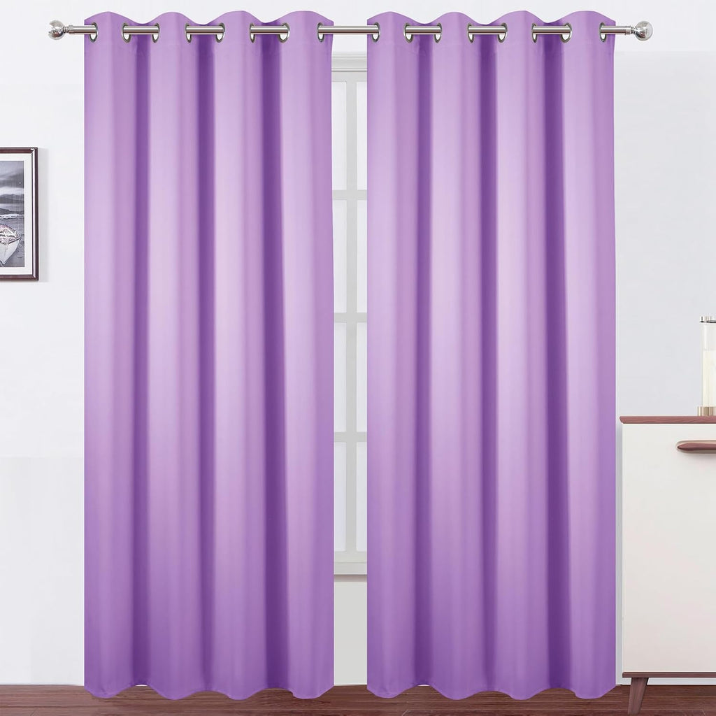 Lemomo Blackout Curtains 52 x 120 Inch Long Lavender Curtains Set of 2 Panels Room Darkening Curtains for Bedroom and Living Room 120 Inch…
