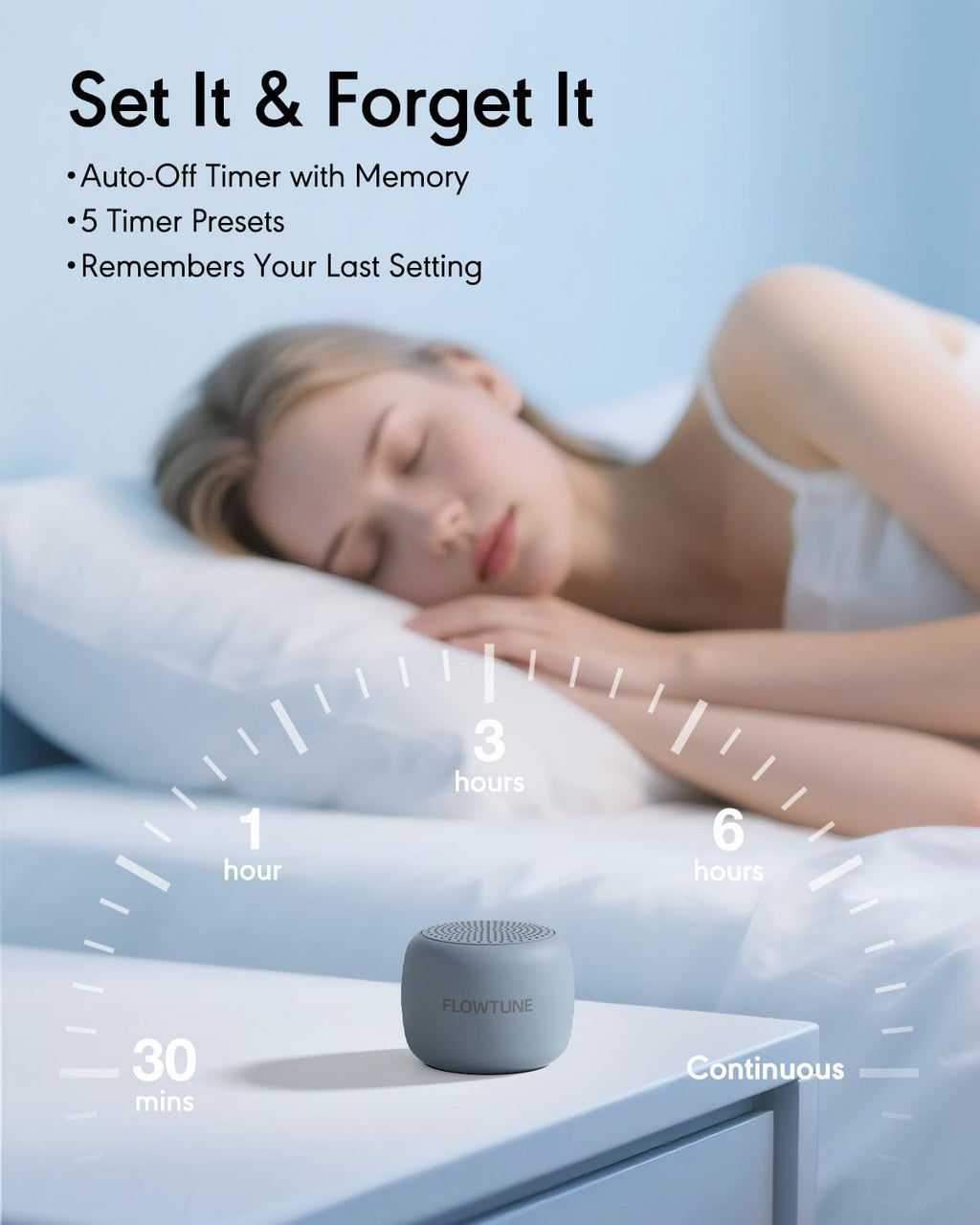 Sound Machine Flowtune White Noise Machine for Baby Adults, Mini Portable Sound Machine for Travel, 6H Timer, 18 Soothing Sleep Sounds…