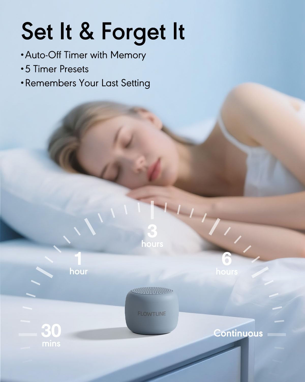 Sound Machine Flowtune White Noise Machine for Baby Adults, Mini Portable Sound Machine for Travel, 6H Timer, 18 Soothing Sleep Sounds…